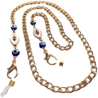 BARBUDDY Rose Gold Chain With Evil Eye Fashionable Homemade Spectacle/Sunglass Lanyard/Cord Face Mask Chain And Necklace P...