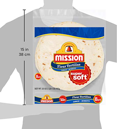 Mission Burrito Flour Tortillas, Large Size, 8 Count, Trans Fat Free #TOP2