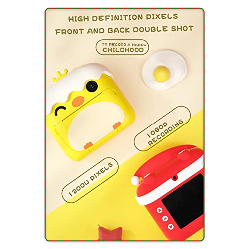 yeacher 1080P Kids Camera Impressora fotográfica digital de câmera instantânea com câmeras dianteira