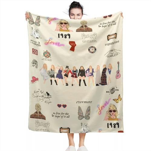 Tearmier Coperta in flanella con motivo musicale, coperta per divano, biancheria da letto, per fan della musica, decorazione per feste e camera da letto, idea regalo per il merchandising (130 x 150 Tearmier Coperta in flanella con motivo musicale, coperta per divano, biancheria da letto, per fan della musica, decorazione per feste e camera da letto, idea regalo per il merchandising (130 x 150