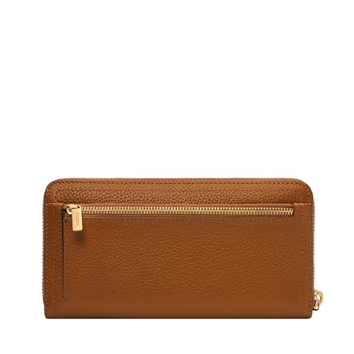 Image of Fossil Women's Logan Leather RFID-Blocking Zip Around Clutch Wallet with Wristlet Strap for Women
