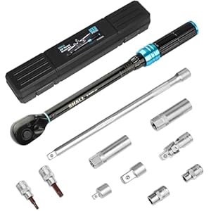 SHALL Juego de llaves dinamomÃ©tricas de 3/8″ de 11 piezas (5-60 Nm), adecuadas para el mantenimiento de automÃ³viles y motocicletas, con poste de extensiÃ³n y caja de almacenamiento