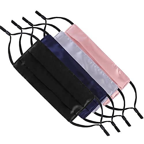 DFFGGD Washable Silk Face Mask Women Cloth Reusable Female Funny Breathable Adults Designs Filters Mulberry Adjustable Mascarillas Balaclava Cute Chain Kitsch Products Elastic Cotton Cyan Pink Blue