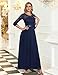 BeryLove Formal Dresses for Women Vintage Lace Wedding Guest Dress Fashion Boat Neck Long Party Dress Elegant Long Sleeve Cocktail Dresses 7049 Navy XS