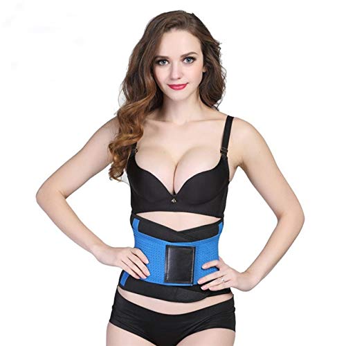 ZHAODONG Fashion Body Shaping Underwear Abdomen Belt Fat Burning Paste Sports Fitness Belly Belt XL(Black) (Color : Blue)