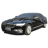 Tecoom Car Cover Waterproof All Weather, Thick Fleece Lining Hail Car Cover with Lock/Zipper Door, 3 Layers Windproof Indoor Outdoor Car Cover Sun Protection Fit for Sedan (191-200 Inch)