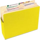 Smead File Pocket, Zakładka o prostym kroju, rozszerzenie 1-3/4", rozmiar listu, żółty, 25 na pudełko (73223)