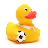 DUCKSHOP I Quietscheentchen Fussballer mit weißem Kragen I Badeente