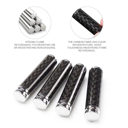 ZBGUN Pack-4 Car Door Lock Pull Pin Kit, Carbon Fiber Smooth and Delicate Easy-to-Grip Door Lock Knob Decorative Cover, Door Interior Modified Lock Bolt, Universal for Cars Accessories (Black)