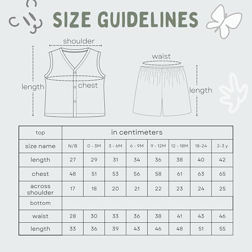 Image of The Boo Boo Club Muslin Jhabla and Short Set GOTS Certified Organic Cotton | Short Sleeve Snap Button Vest | Summer Wear Set | Printed Jhabla with shorts