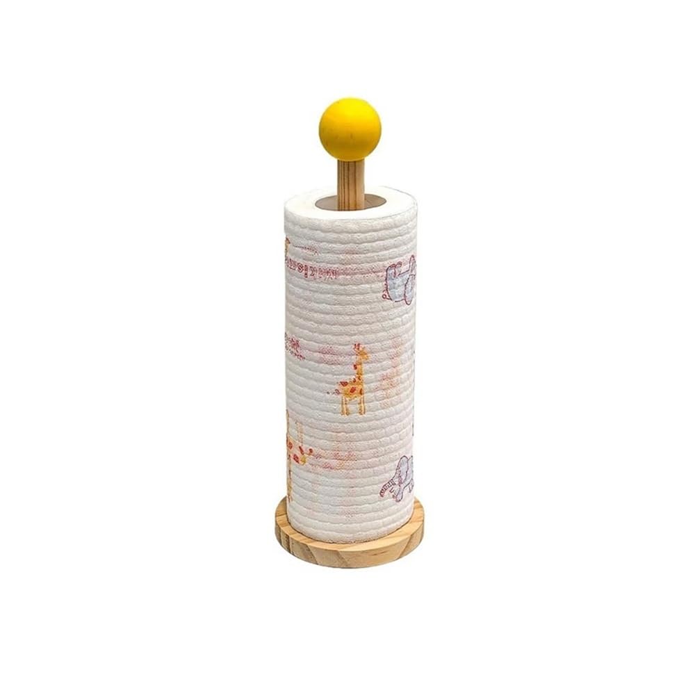 Zthyshoz Yellow Paper Towel Holder Paper Towel Holder Kitchen Roll Tower Stand Round Tissue For Bedroom Bathroom