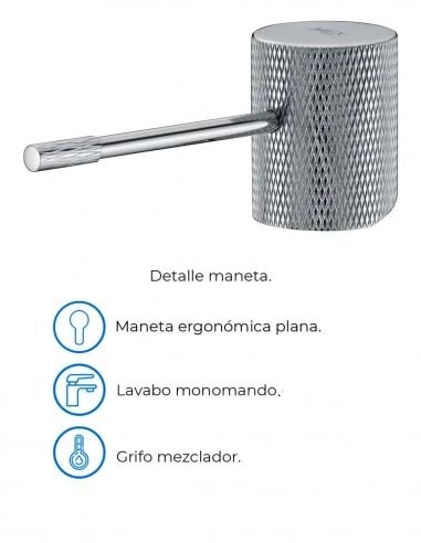 IMEX Grifo Monomando Lavabo - BDD038-1 Cuerpo de Latón, Cartucho Cerámico Ø26mm TOP, Flexos 3/8”, Serie Line (Cromado)