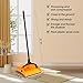 Maxcheck 12 Pcs 37 Inch Lobby Dust Pan Bulk Upright Lobby Dust Pan Plastic Commercial Dustpan with Long Handle Upright Standing Dustpan Heavy Duty for Office Home Indoor Outdoor Use (Yellow)