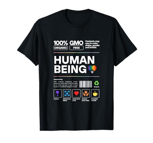 T-shirt « Human Being Label Humanity First Pride Month » T-Shirt
