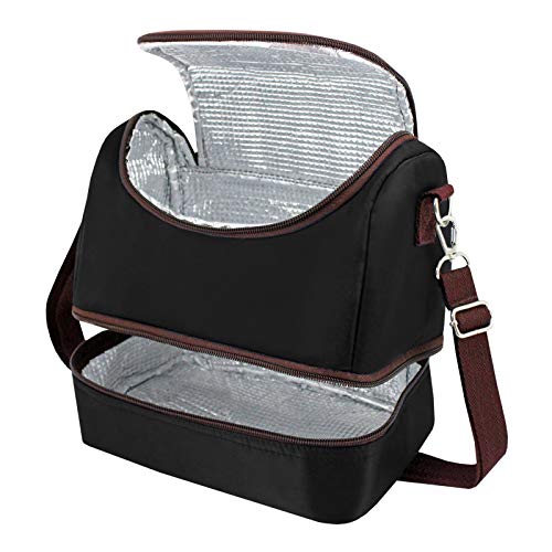 BOLSA TÉRMICA MARMITA ACADEMIA FITNESS COM 2 COMPARTIMENTOS ALÇA AJUSTÁVEL MASCULINA LISA JACKI DESI