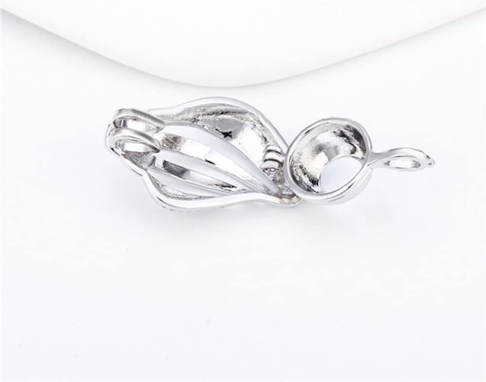 Conch Cage Pendants for Pearl Jewelry Making Silver Plated, Design Pearl Cage Pendants for Women - Image 3