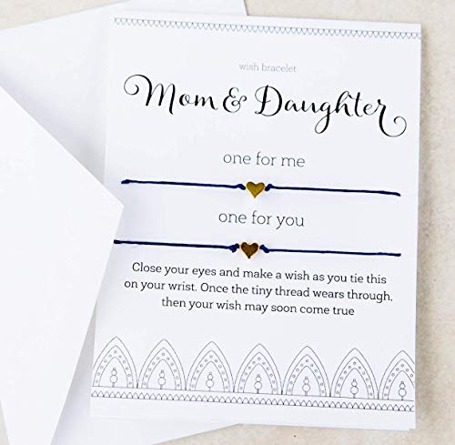 Mom and Daughter Wish Bracelet Jewelry Gift Set for Mom and Daughter Mother's Day Card