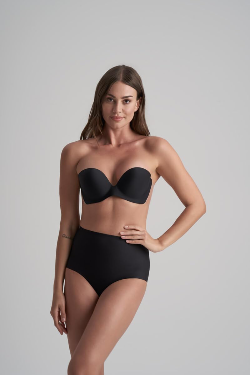 Bye Bra Glam Bra Soutien-gorge adhésif dos nu sans bretelles moulées jusqu'à G Bonnets transparents Ailes réutilisables hypoallergéniques à coller pour fête et soirée