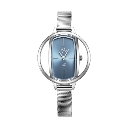 Fastrack Vyb Charmer Quartz Analog Blue Dial Stainless Steel Strap Watch for Girls-FV60037SM01W (B0CXDWL5M1) Amazon Price History, Amazon Price Tracker