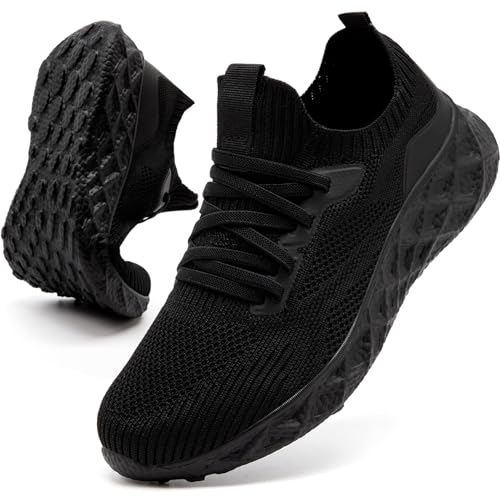MGNLRTI Sneaker Damen Laufschuhe Sportschuhe Tennisschuhe Hallenschuhe Straßenlaufschuhe Schuhe Fitnessstudio Atmungsaktiv Turnschuhe Schwarze Größe 40 EU