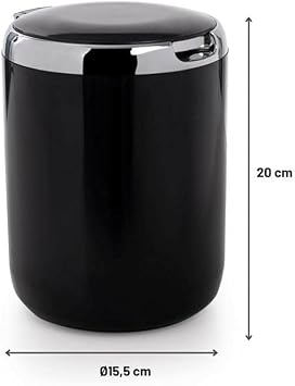 Primanova Pacific Plastic Lid Trash Can 3 lt, Black