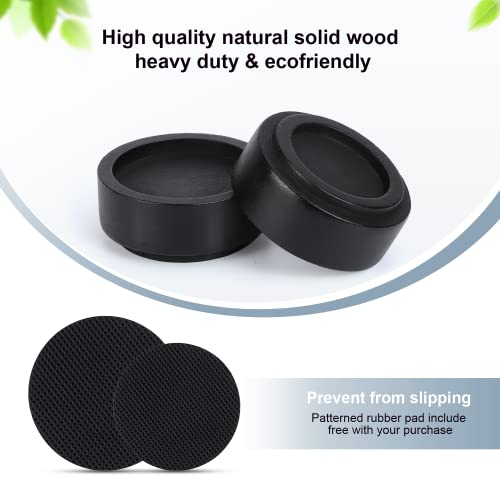 Stahala Bed Risers (Set Of 8) Lifts Height 1",2",3" Or 4",Solid Natural Wood Furniture Heavy Duty Leg Risers Lifts For Sofas Table Desk Chair Couches With Non-Slip Rubber Pad & Non-Slip Recessed Hole #TOP3