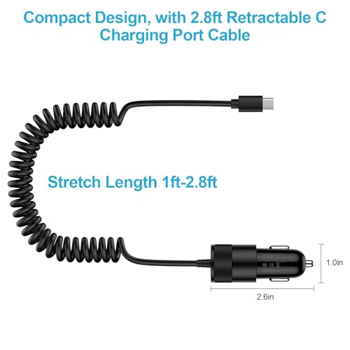Dual Port Coiled Car Charger
