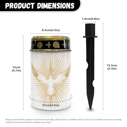 Image of Golden Peace Dove Cross Solar Grave Lights for Cemetery Flameless Solar Powered Light for Prayer Waterproof Cemetery Solar Lights for Grave Cemetery Decor Candle Lamp