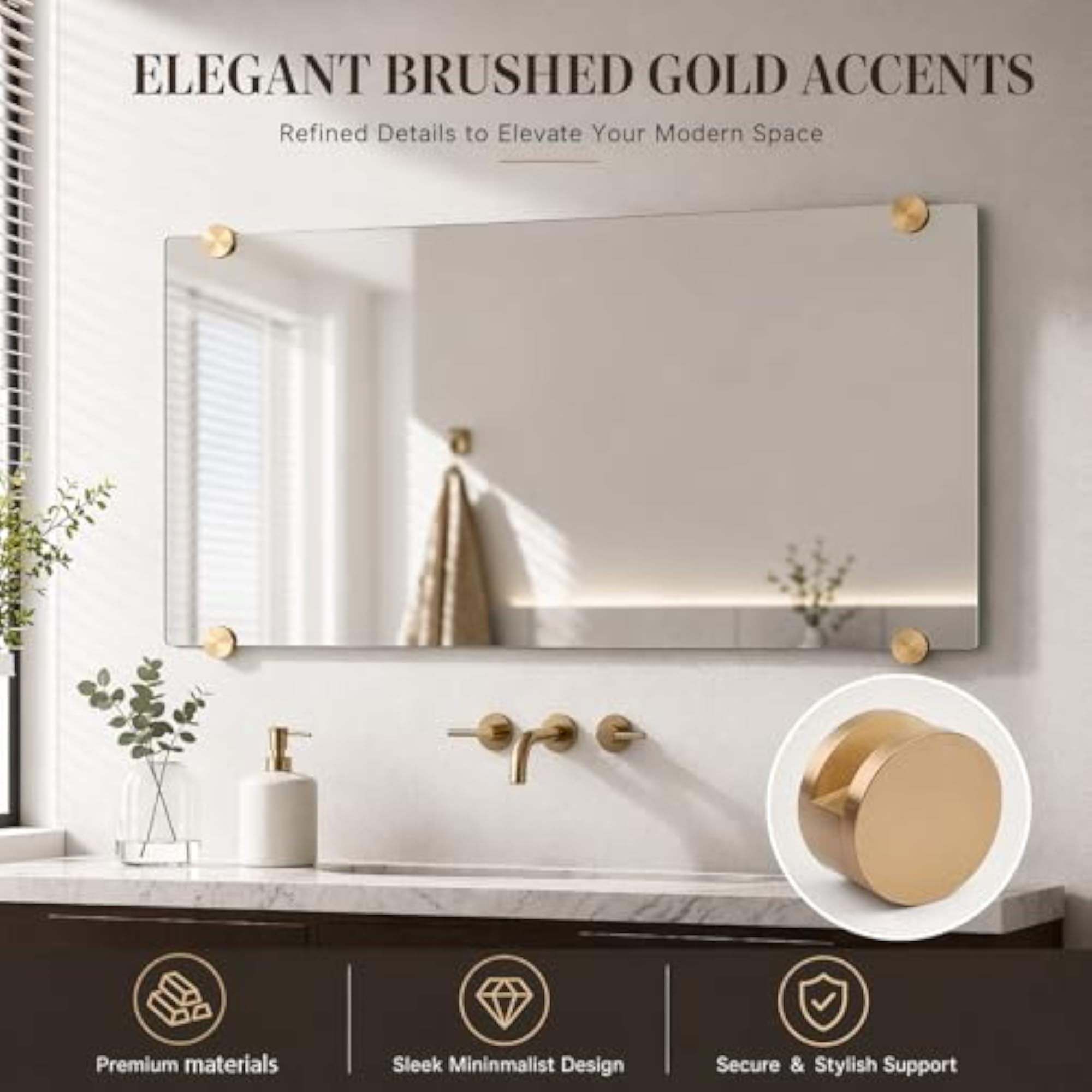 Mirror Mounting Clips for Wall-Mounted Mirrors, Round Shape Bracket