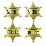 4 Uniquely Charming US Sheriff's brooch Badges, of Excellent Quality, Perfect for Clothing Accessories, Toys, Birthday Parties, Wear Them to Feel The Fearless and Heroic Majesty