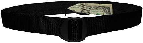 Bison Designs Crescent Money 38mm USA Made Travel Belt, Black, Medium/38-Inch