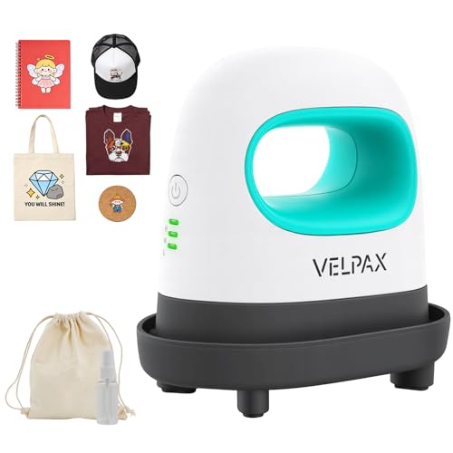 Mini Heat Press Machine for T-Shirts & Hats Portable Heat Transfer with Insulated Safety Base & Constant Temp Control for DIY Iron On Vinyl Caps Pillows Bags Crafts (Green)