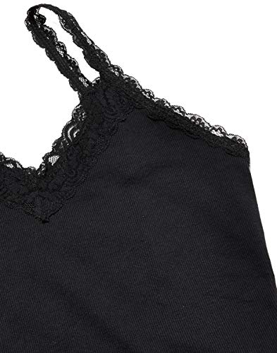 Camiseta regata com renda, Hering, Feminino, Preto, M