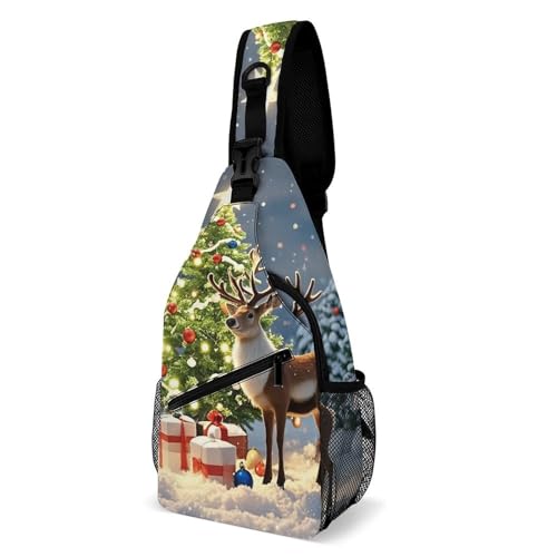 Bolsa bandolera ergonómica de Navidad con compartimentos para senderismo y uso diario