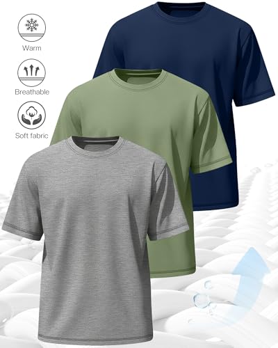 Image of Neer 3 Pack Big and Tall T-Shirts for Men L-7xl Tops | Large Casual Stretch Workout Tees, Short Sleeve Crewneck Oversized Shirts, Classic Summer Outfits, Comfy Basic Loose Clothes