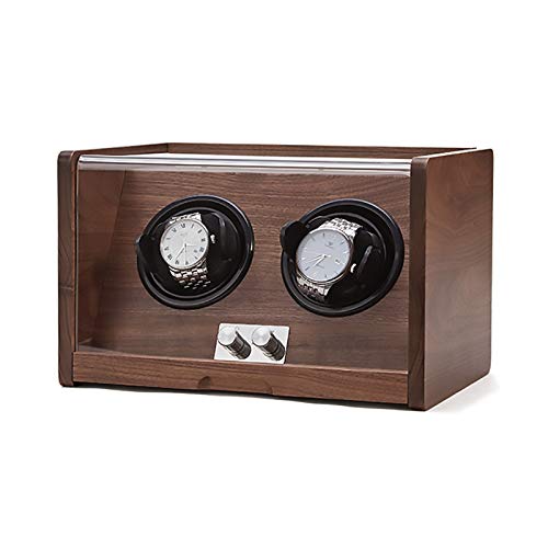 シャンデリアスピナー曲がりくねるボックスウォッチワインダー - アクセス制御監視付きの木製ウォッチシェーカー機械式巻きボックス回転するディスプレイホルダーマルチスピードウォッチストレージケースオーガナイザー静かで
