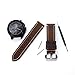 Dark Brown 22mm Genuine Leather Wristwatch Watch Band Oil Tan Vintage Strap for Men with Stainless Buckle