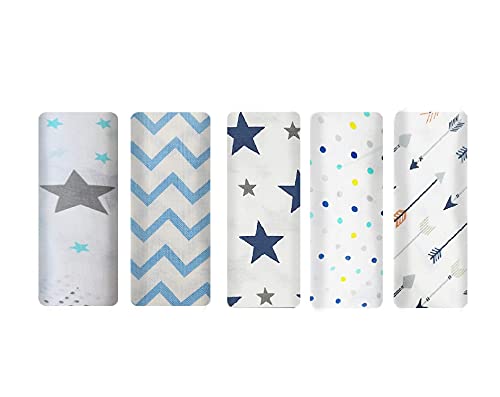 Image of swaddle Pure Cotton Muslin Baby Swaddle Blanket, Wrap Cloth Cotton Swaddle for Newborn Baby Girl's and Boy's Soft Premium Cotton Swaddle Blanket-Pack of 5 with Size 120X100 CM - Blue Family