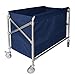 ZCJB Wäschewagen Faltbar Lagerwagen, Rollen Schönheitssalon Versorgungswagen mit Abnehmbarem Waschbarem Beutel, 87×52×78cm (Color : Blue)