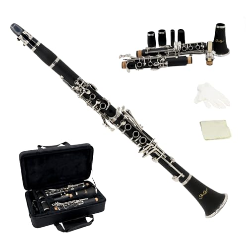 StarQuest SQ-CL250 Clarinet Set For Beginners, Protective Hard Case, Reed, Cleaning Cloth & Gloves...