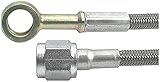 Allstar Performance Brake Hose, 18 in Long, 4 an Hose, 4 an Straight Female to 10 mm Straight Banjo, Braided Stainless, PTFE Lined, Each