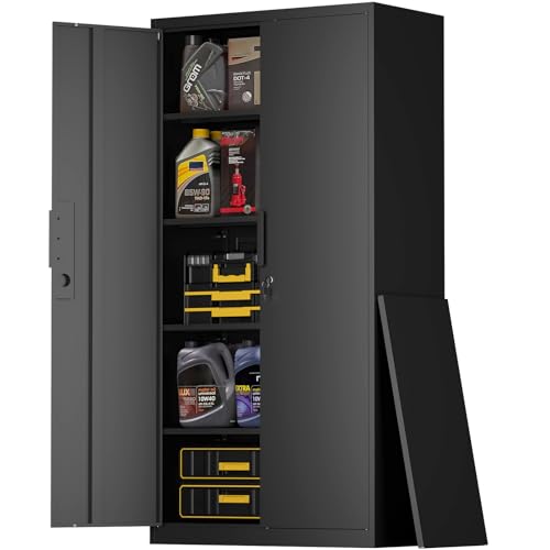 72 Tall Black Metal Garage Storage Cabinet