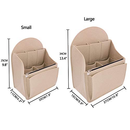 Vancore Felt Backpack Organizer Insert For Rucksack Handbag Shoulder Bag (Beige,Small) #TOP4