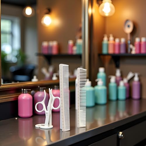 Set de 2 peines profesionales para cortar cabello blancos miniatura 2