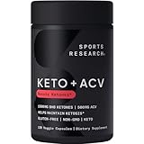 Sports Research® Keto ACV Capsules - Diet Kit System with 500mg of Apple Cider Vinegar & 1500mg goBHB® Exogenous Ketones - Gluten Free, Keto Diet Friendly (120 Veggie Capsules)