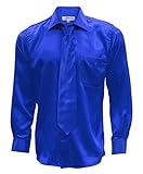 Ferrecci Satin Dress Shirt Necktie & Hanky Set - XS to Big and Tall