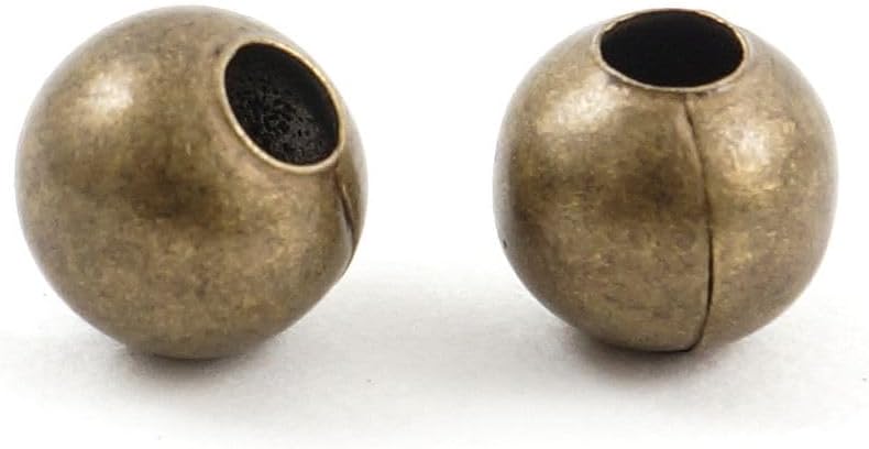 100pcs 8mm Smooth Round Beads Antique Bronze Plated Spacer (Large Hole 3mm) for DIY Craft Jewelry Making CF89-8