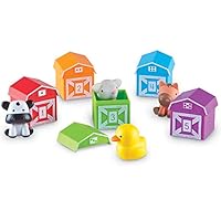 Learning Resources Peekaboo Learning Farm, Counting, Matching & Sorting Toy, Toddler Finger Puppet Toy, 10 Piece Set, Kids, Easter Toys, Ages 18 mos+, Multi-Color, LER6805