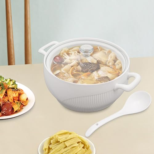 Zxtingshop Ceramic Soup Tureen With Glass Lid thumb #3