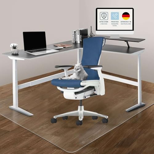 Artwelt Tapis de Protection de Sol pour Chaise de Bureau 2 mm en PVC Mat Antidérapant Épaisseur Résistant et Incassable (100cm X 120cm)
